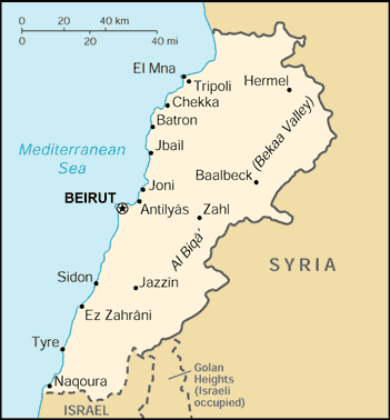 Lebanon Map